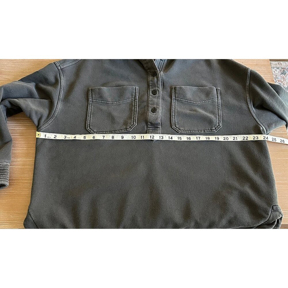 aerie Charcoal Gray Pullover Button-Front Sweatshirt - Picture 4 of 4